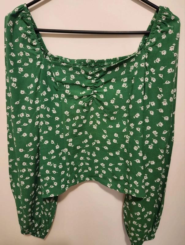 Blouse kleur groen wit,maat m,merk H&M, Maat 38/40 (M), H&M, Ophalen of Verzenden, Zo goed als nieuw