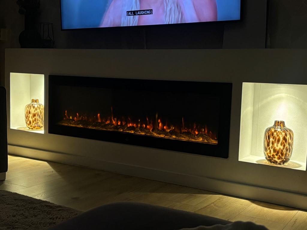 Elektrische inbouw open haard 150cm - Goede staat, Ophalen of Verzenden, Gebruikt, Inbouwhaard, Elektrische haard