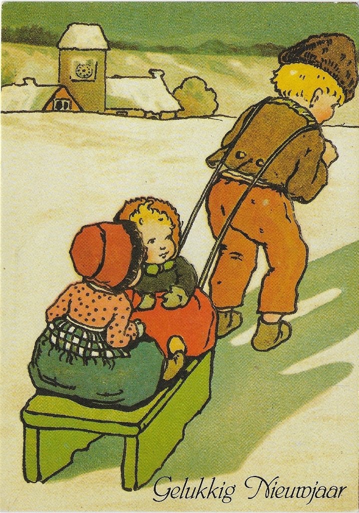 Gelukkig Nieuwjaar Gelopen Ansichtkaart (B5836 ), Ophalen of Verzenden, 1960 tot 1980, Gelopen, Feest(dag)