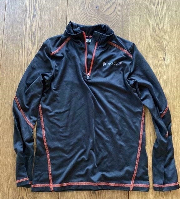 Crivit Ski Pully - Zwart met oranje stiksels- 8-10jaar, Ophalen of Verzenden, Zo goed als nieuw