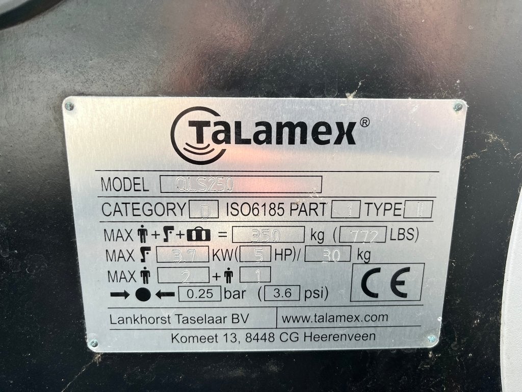 Talamex QLS250 rubberboot + Yamaha 4pk 2‑takt, Ophalen, Peddels, 4 pk, Zo goed als nieuw