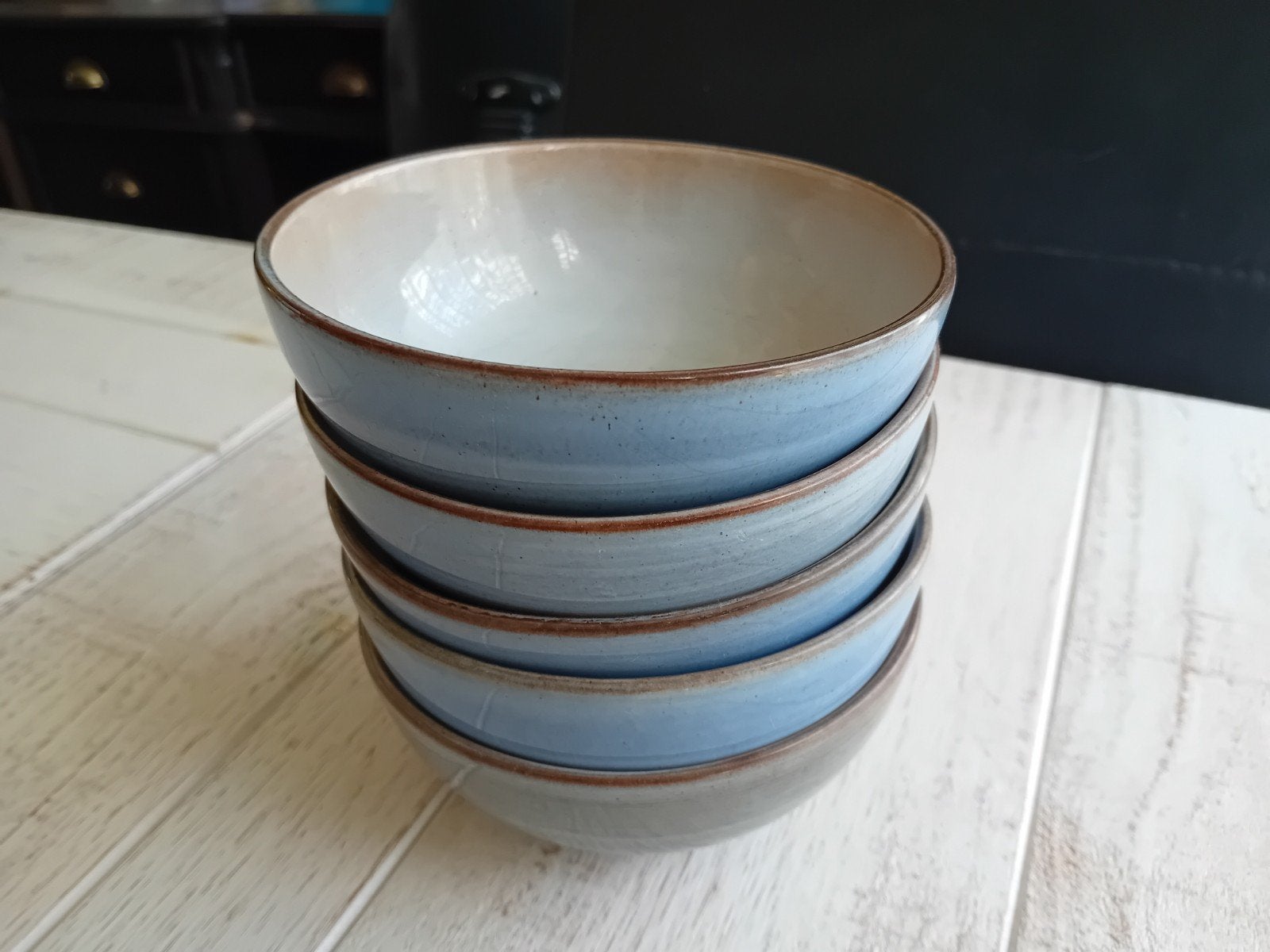 5 kommen 13 cm blauw Volendams aardewerk Volendammer, Ophalen of Verzenden, Zo goed als nieuw, Bord(en), Overige stijlen