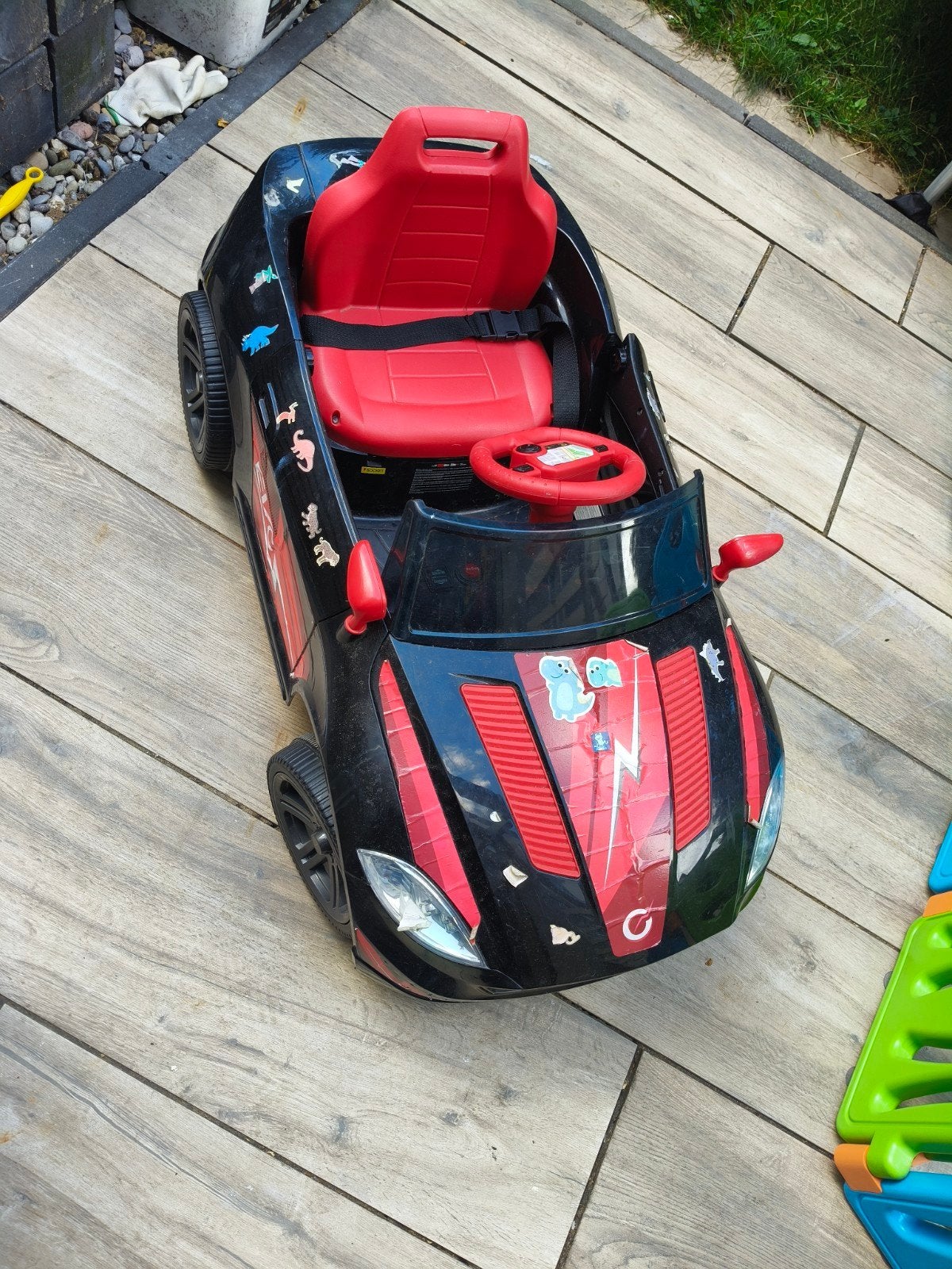 Elektrische kinderauto 12V - Zwart/Rood Sportwagen, Ophalen, Gebruikt