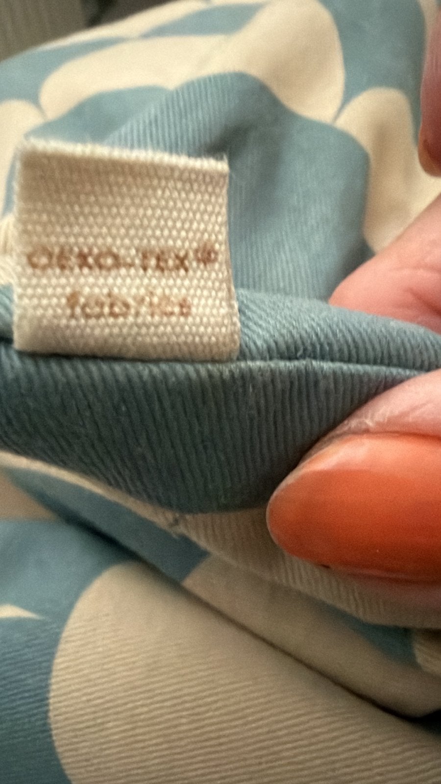 2 Nobodinoz Poef/Zitzak - Blauw/Beige Schaalpatroon, Ophalen, Zo goed als nieuw