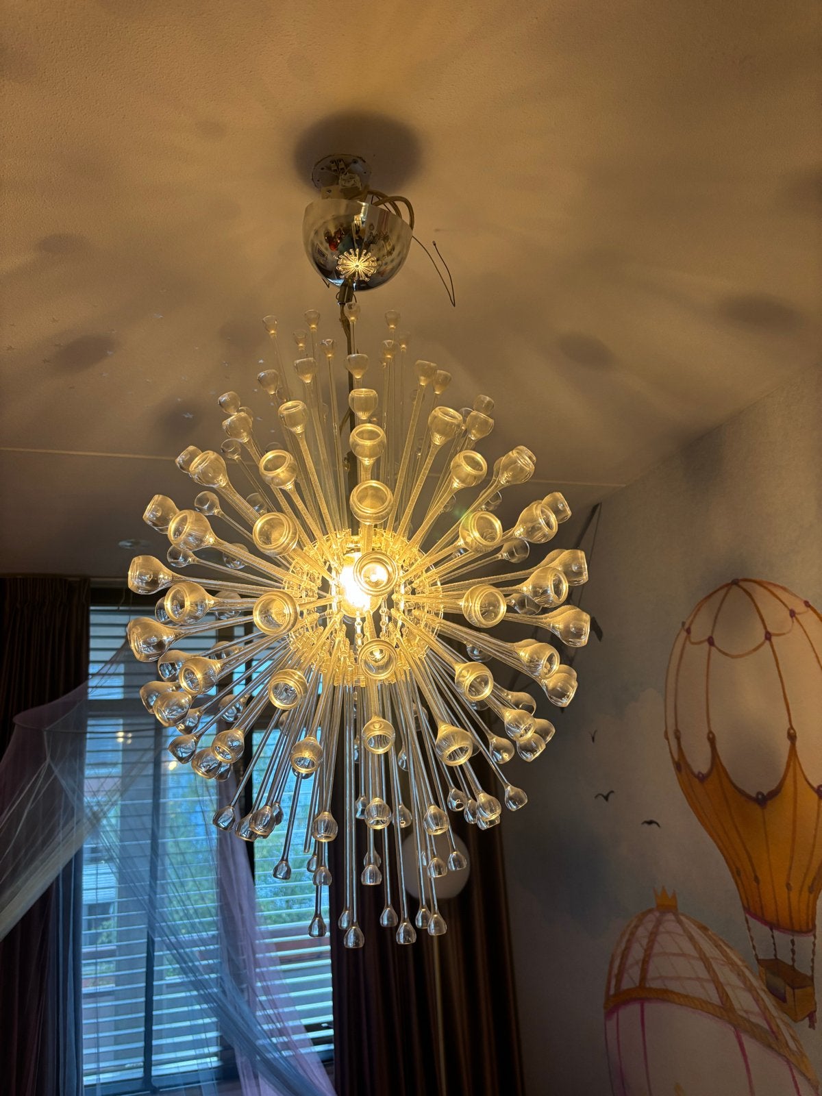 IKEA STOCKHOLM Sputnik design hanglamp - vintage, Huis en Inrichting, Ophalen, Gebruikt, Glas, E27 (groot)