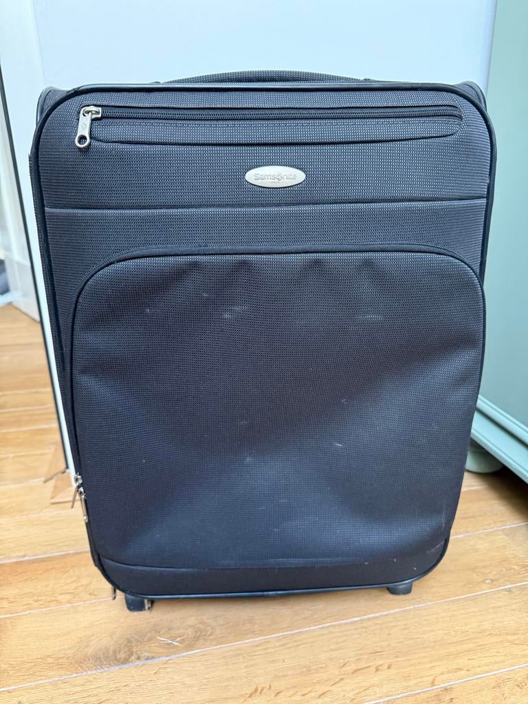 Samsonite reiskoffer - Zwart, compact en handig, Sieraden, Tassen en Uiterlijk, Koffers, Ophalen, Gebruikt, 50 tot 60 cm, Zacht kunststof