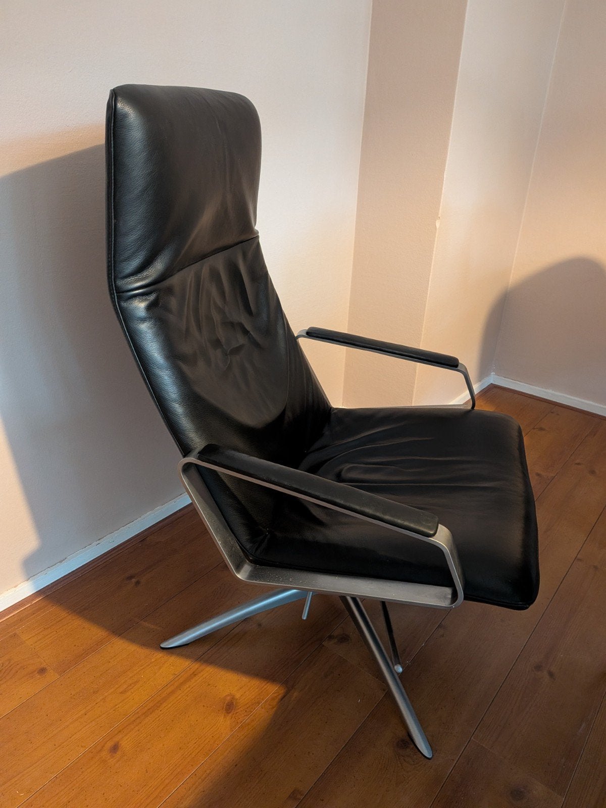 Leren fauteuil Montel, Huis en Inrichting, Ophalen, Gebruikt, 50 tot 75 cm, Leer