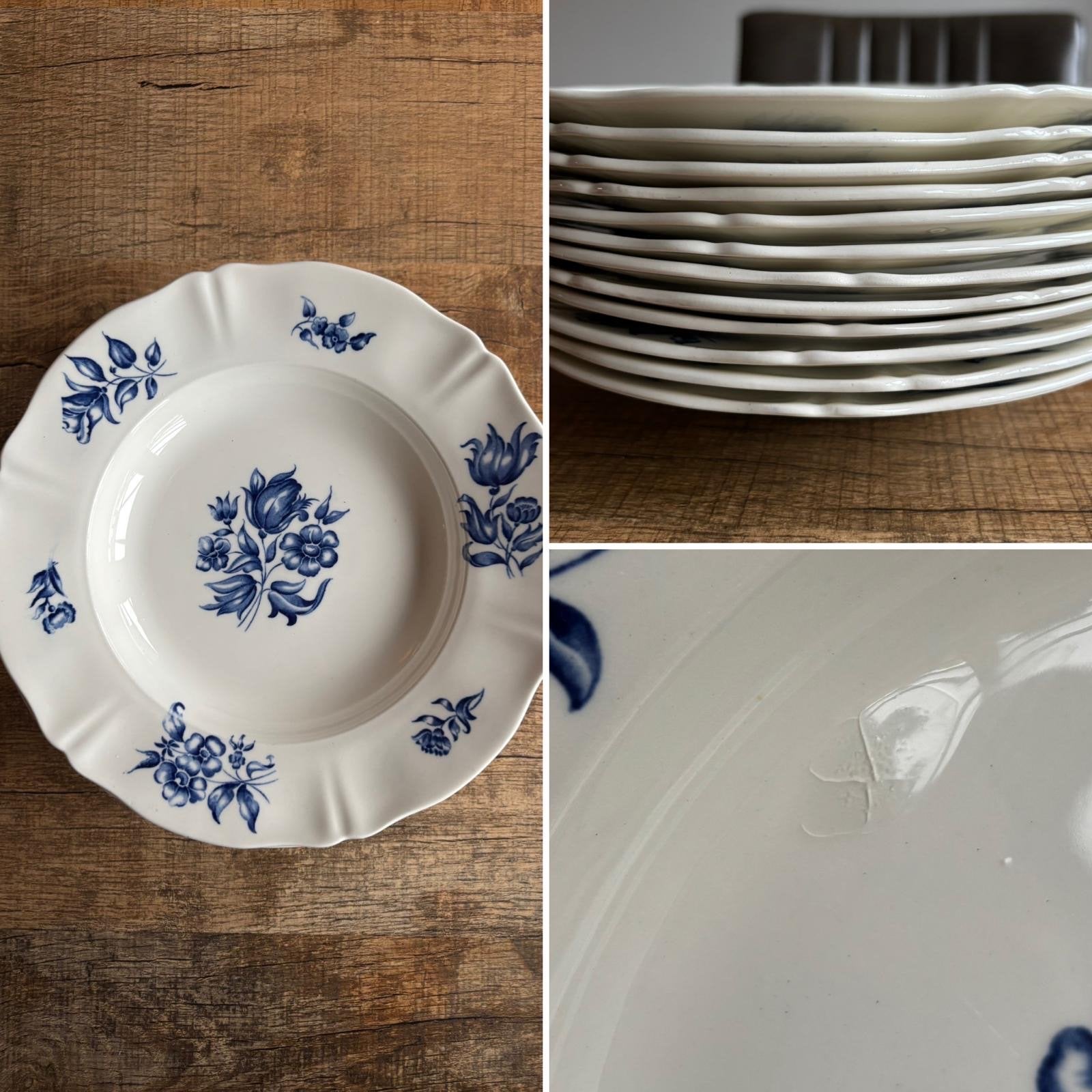 Petrus Regout Bouquet Bleu Soepborden - 12 stuks, Ophalen of Verzenden