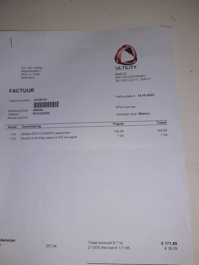 Brother DCP-L2530DW Laserprinter - Zo goed als nieuw, All-in-one, Draadloos, Ophalen of Verzenden, Zo goed als nieuw