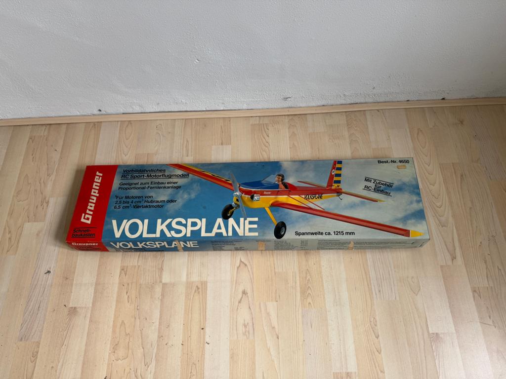 Graupner Volksplane RC Sport-Motorvliegtuigmodel Jaren '80, Overige merken, Ophalen of Verzenden, Zo goed als nieuw, Groter dan 1:72