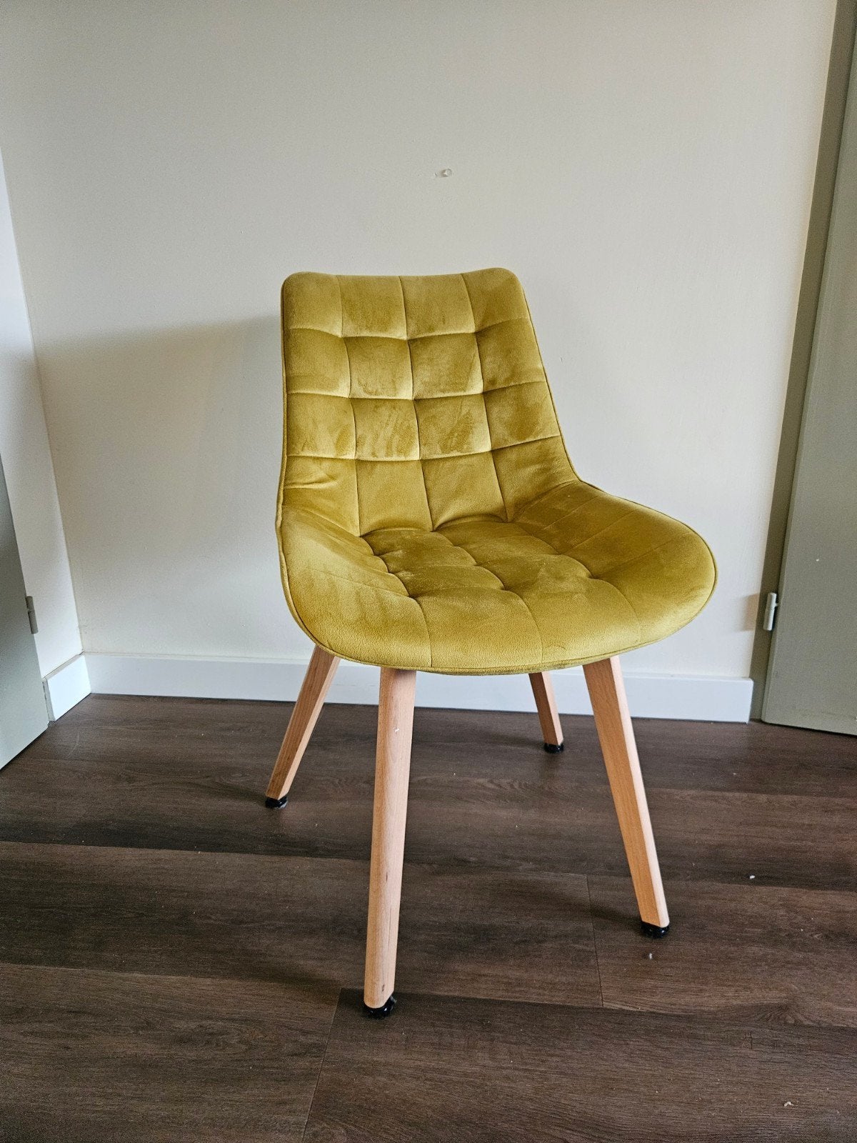 6x eetkamerstoel okergeel, Huis en Inrichting, Ophalen, Hout, Gebruikt, Overige kleuren