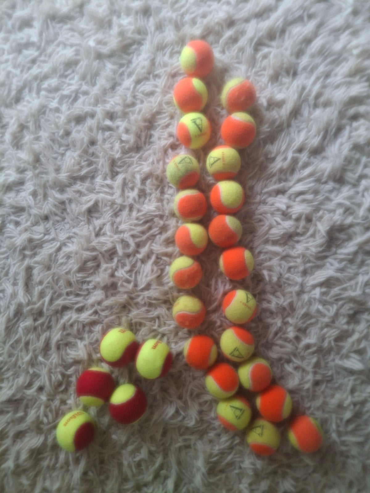 Partij  tennisballen (Wilson rood/stage 2 oranje), Overige merken, Gebruikt, Ballen, L00