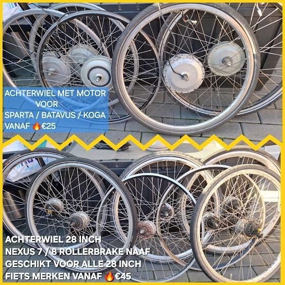 VOOR/ACHTERWIEL MET MOTOR EN ACHTERWIEL 28 INCH NEXUS 7 EN 8, Ophalen of Verzenden, Zo goed als nieuw