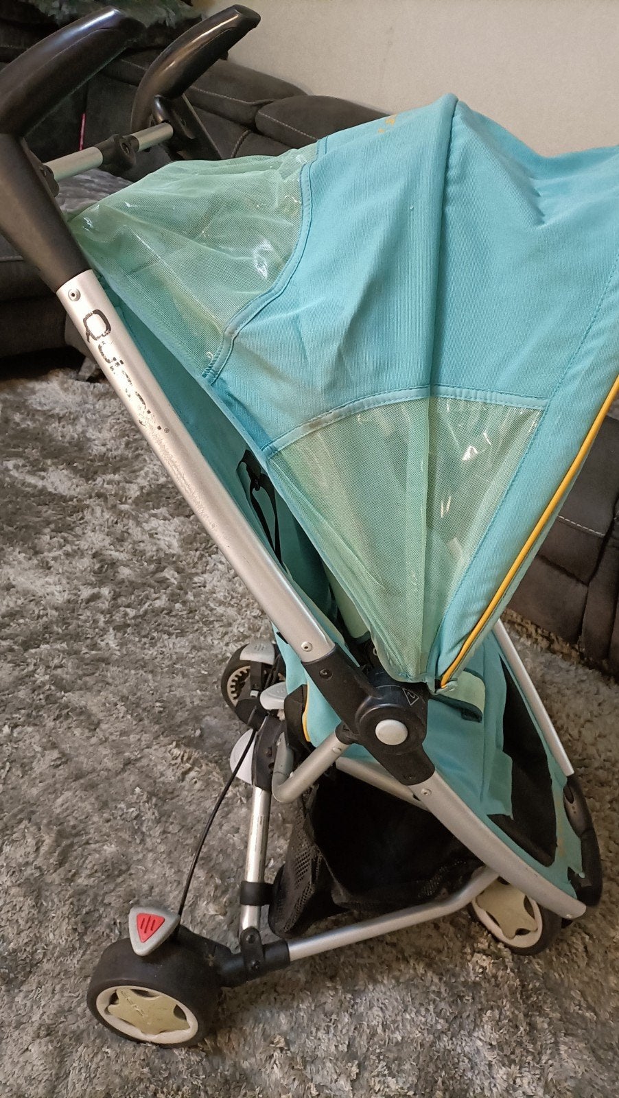 Quinny opvouwbare kinderwagen, turquoise, Kinderen en Baby's, Kinderwagens en Combinaties, Ophalen, Gebruikt, Kinderwagen, Quinny
