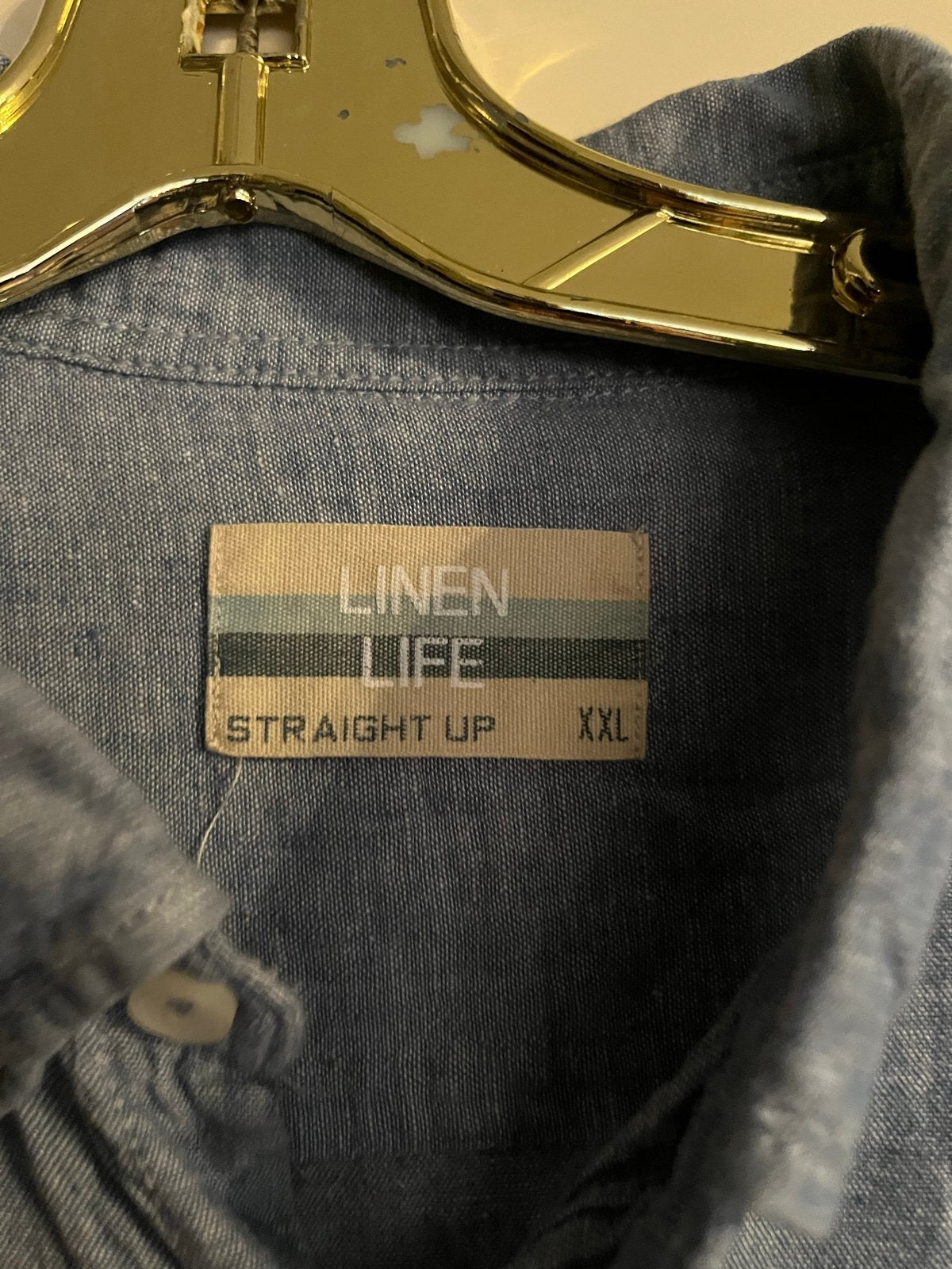 Linnen Life overhemd Straight Up XXL, Ophalen of Verzenden, Zo goed als nieuw, Blauw, Overige halswijdtes