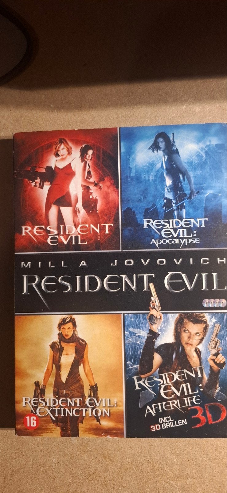 Box met 4x Resident evil dvd s, Ophalen, Engels, Vanaf 16 jaar, Zo goed als nieuw