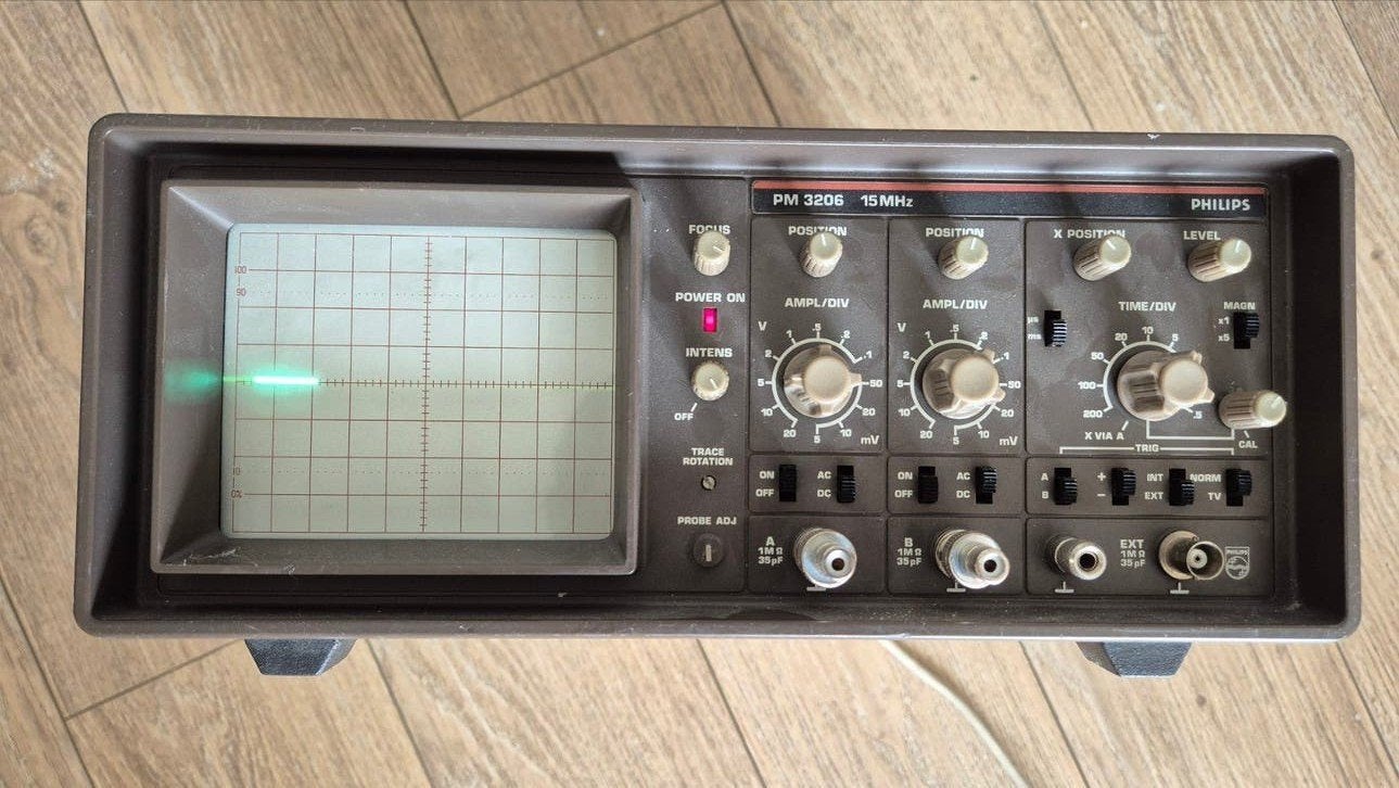 Philips pm3206 15 MHz occiloscoop, Doe-het-zelf en Verbouw, Meetapparatuur, Ophalen of Verzenden, Gebruikt, Elektriciteit