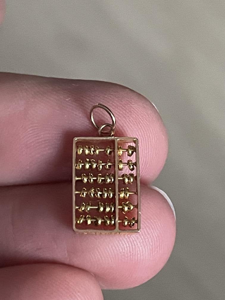 Zeer gedetailleerde 14 karaat gouden vintagehanger telraam, Gebruikt, Ophalen of Verzenden, Nvt, Nvt