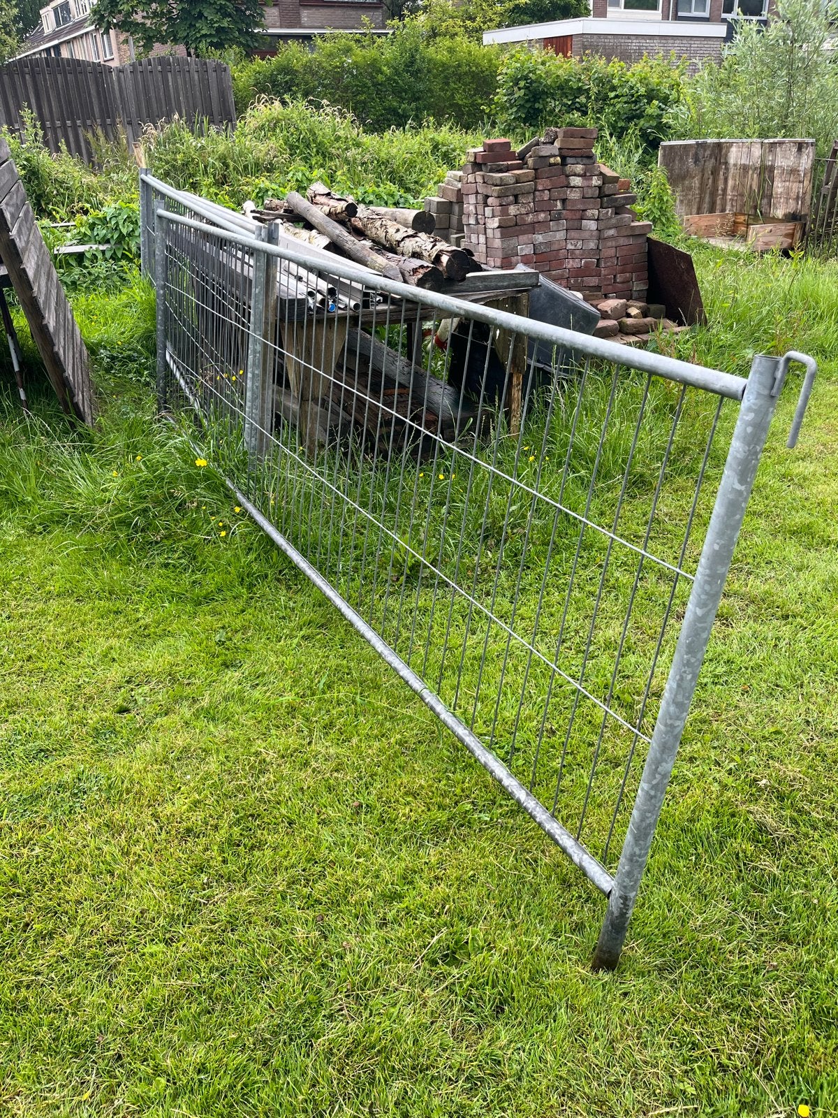 Gebruikt ijzeren hekwerk, ideaal voor tijdelijke afzetting, Tuin en Terras, Tuinhekken en Hekwerk, Gebruikt, Overige typen, IJzer