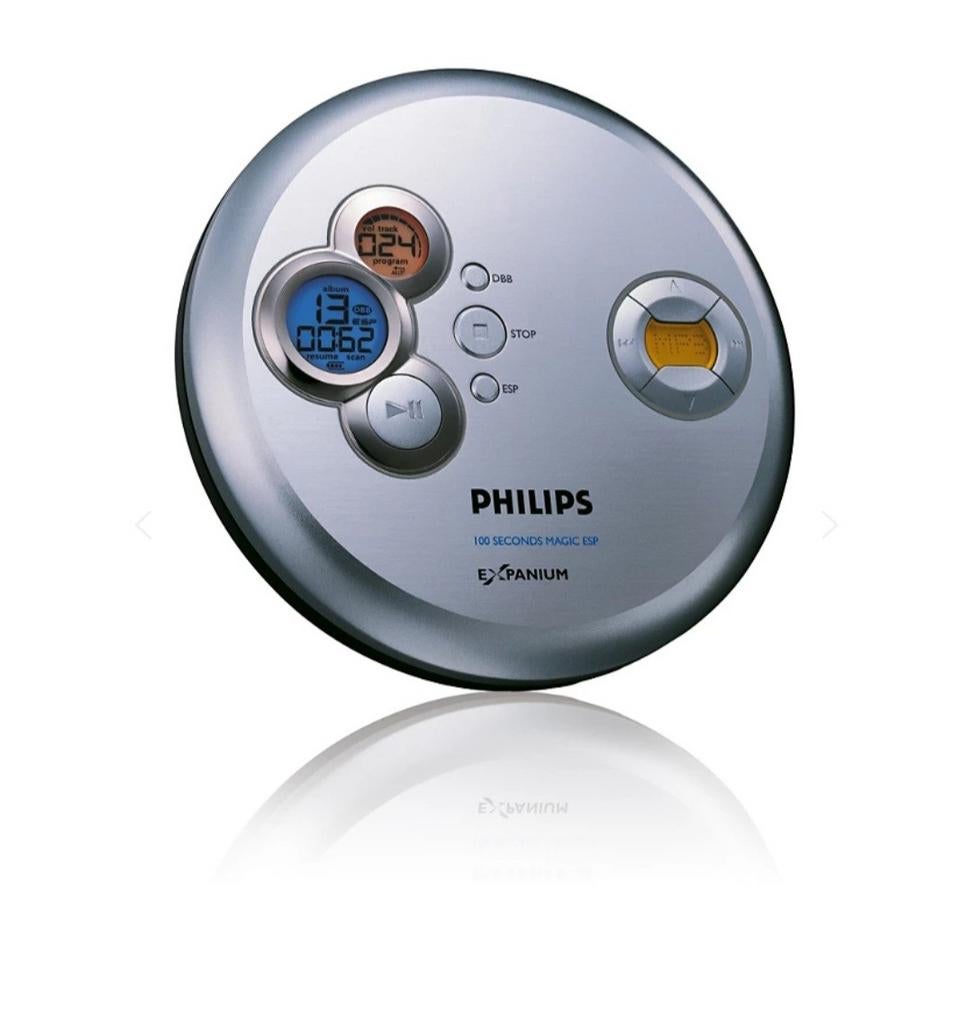 Compacte en stijlvolle Philips EXP2460 draagbare CD-speler, Ophalen of Verzenden, Discman