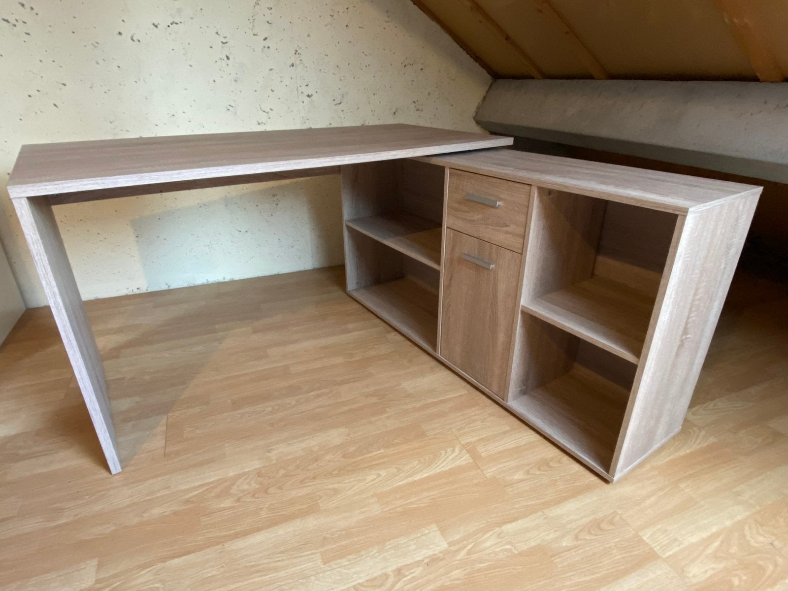 Bureau Lex - eiken - 66,5x136x74 cm, Huis en Inrichting, Ophalen, Zo goed als nieuw