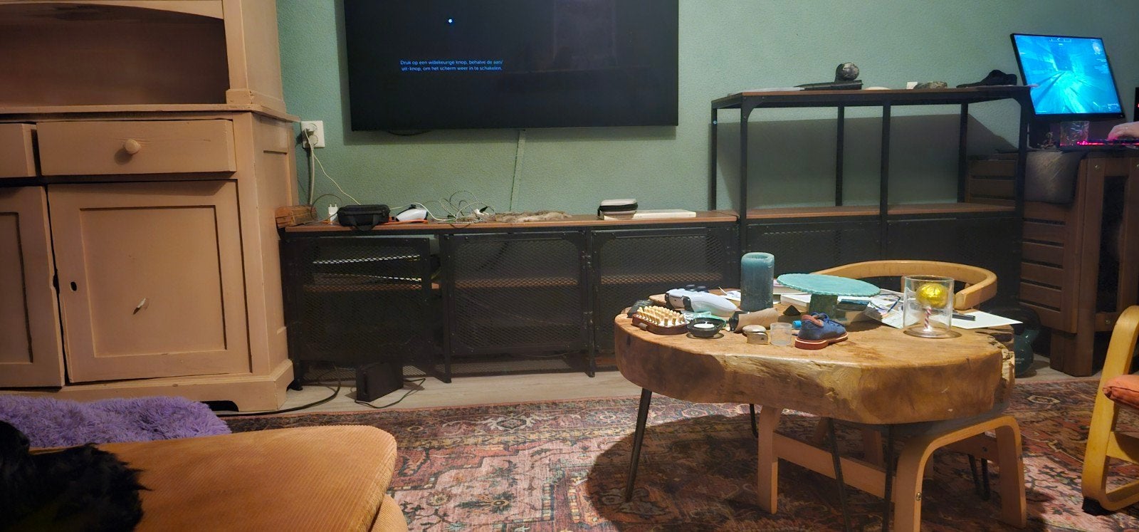 tv meubel, Gebruikt, Ophalen of Verzenden, Minder dan 100 cm, Metaal