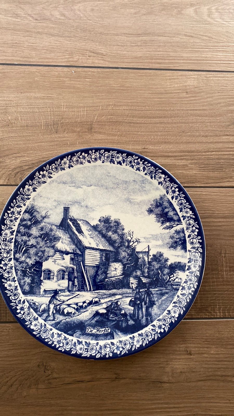 Delfts Blauw Chemkefa wandbord ‘de Herfts’ als nieuw !, Ophalen