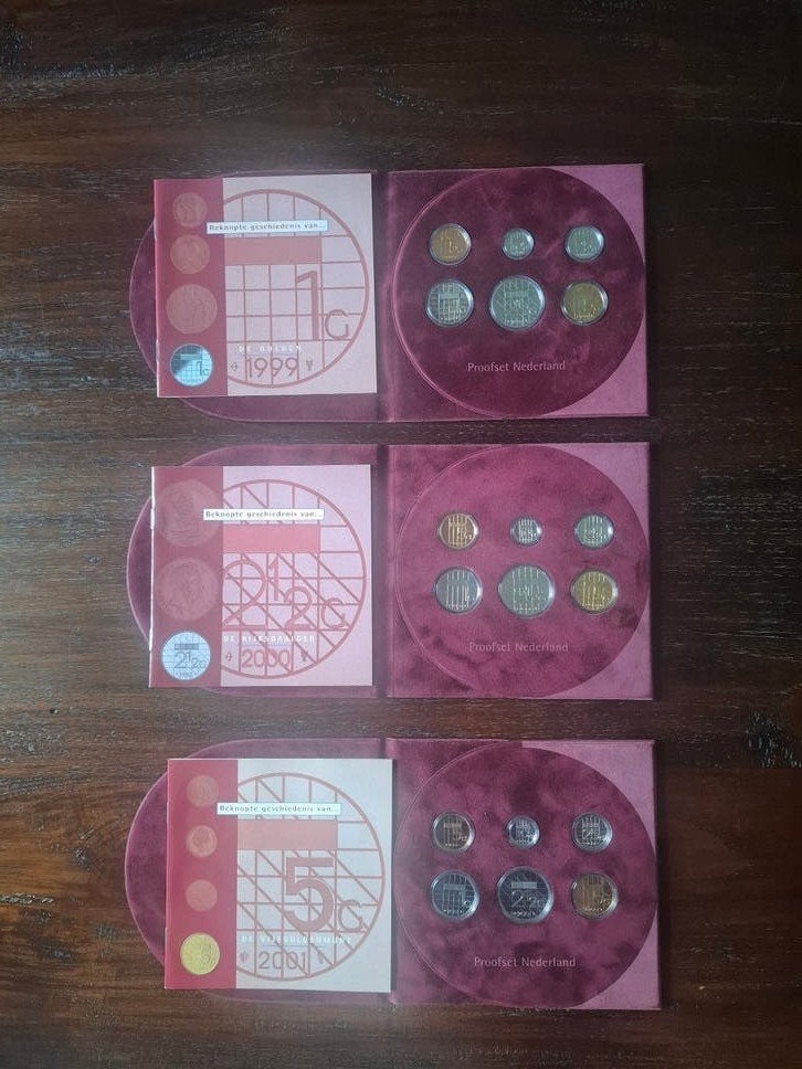 Proofset Nederlandse gulden 3x, Ophalen of Verzenden, Koningin Beatrix, 1 gulden