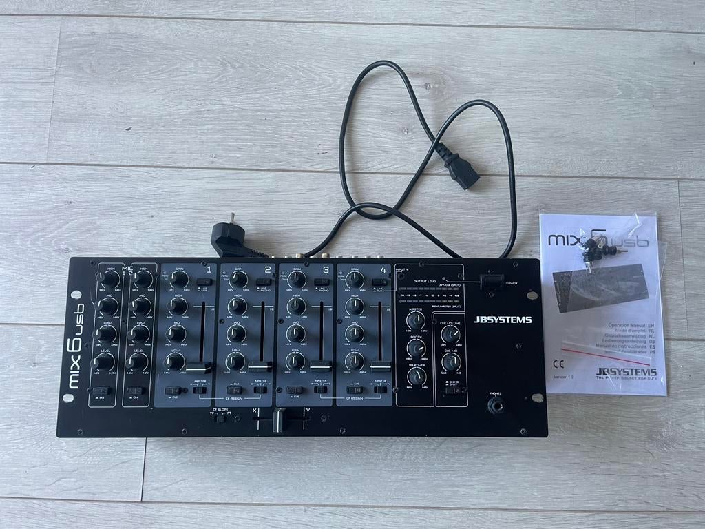 JBSYSTEMS MIX 6 USB - 19” 6 channel dj-mixer mengpaneel, Ophalen of Verzenden, Zo goed als nieuw, Minder dan 5 kanalen