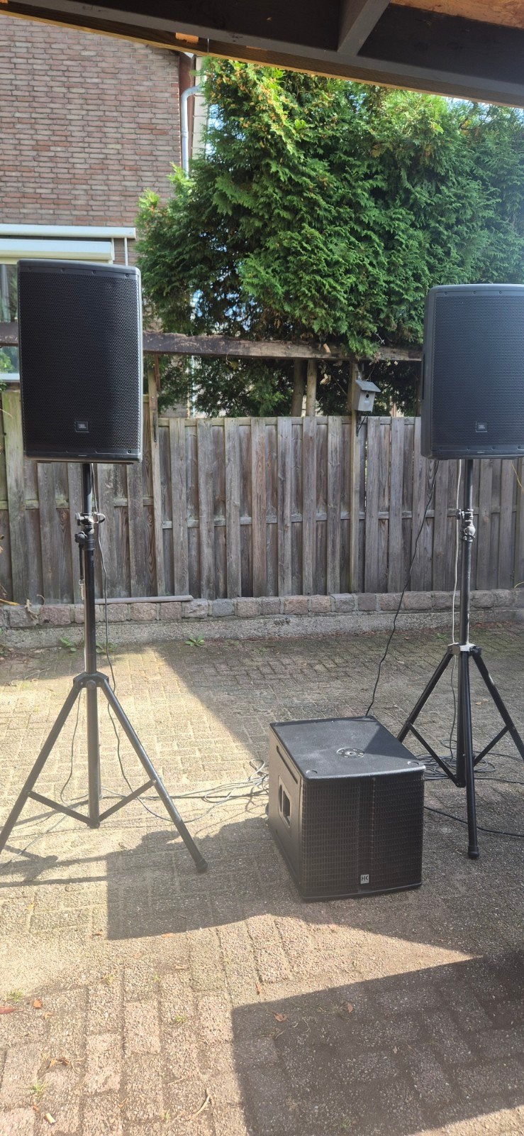 JBL EON 615 speakerset met HK Audio Linear Sub 1500 A, Gebruikt, JBL, Ophalen, 150 watt of meer