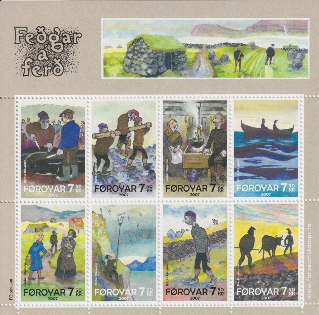 Faeröer 2007 Blok schilderijen, Verzenden, Postfris, Dier of Natuur