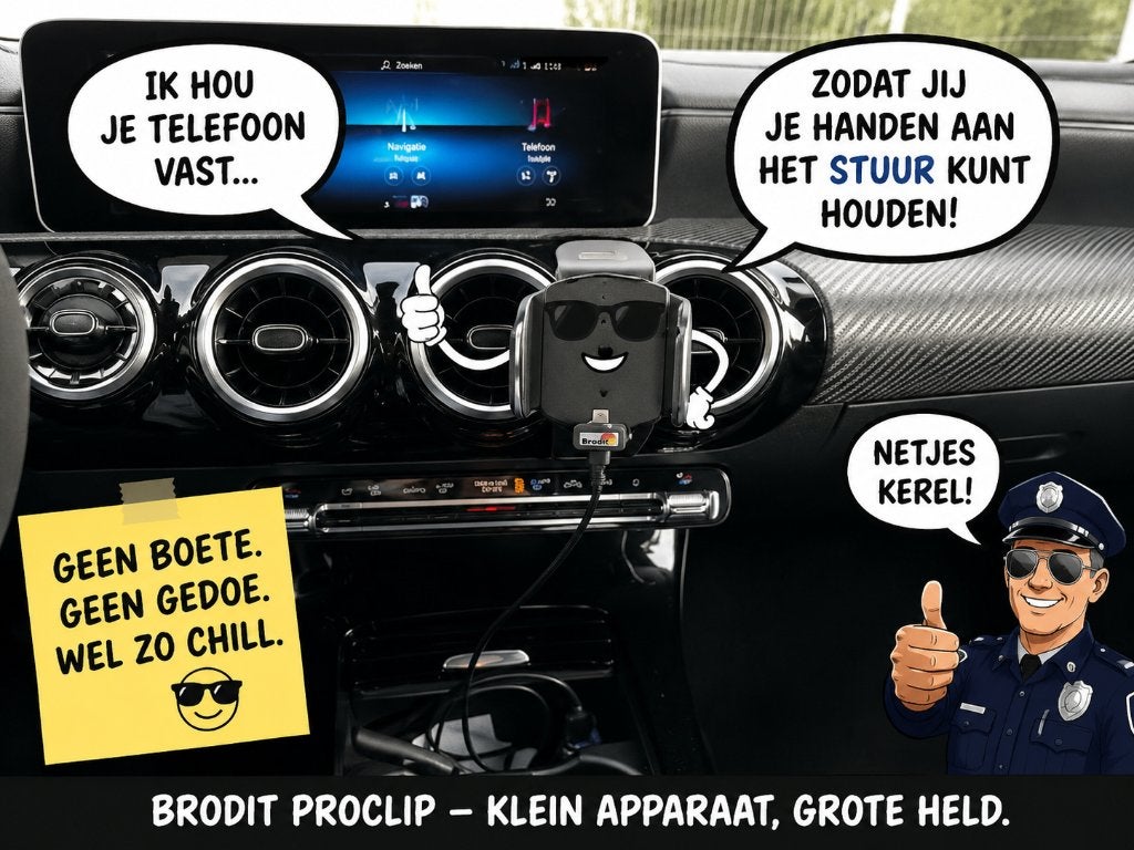 Brodit ProClip + verstelbare telefoonhouder Mercedes A-Klass, Ophalen of Verzenden, Zo goed als nieuw, Auto
