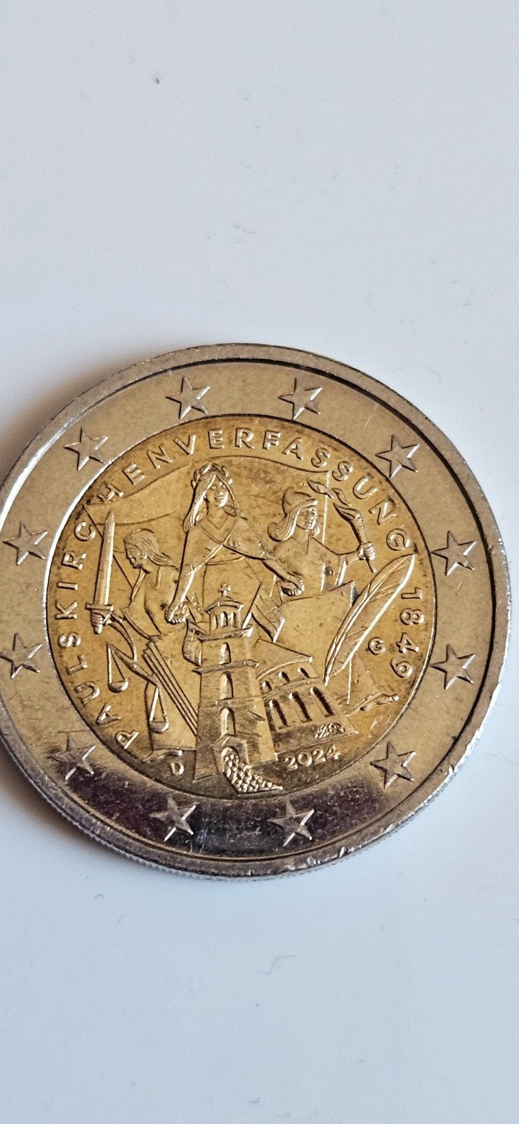 2 Euro Duitsland 2024 – 175 jaar Duitse grondwet UNC, Postzegels en Munten, Munten | Europa | Euromunten, Ophalen of Verzenden