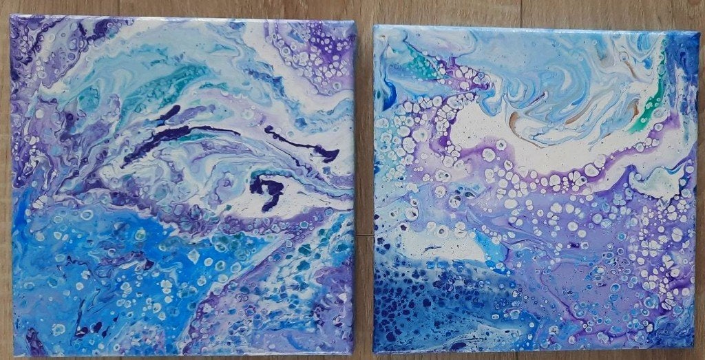 Nieuw handgeschilderd 2 luikje, Ophalen of Verzenden, Handgeschilderd, Acrylverf, Abstract