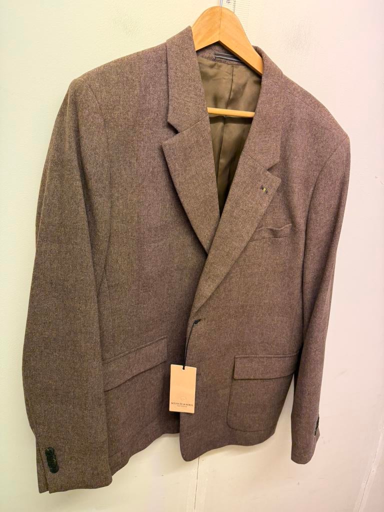 Nieuw scotch&soda visgraat colbert XL, Verzenden, Nieuw, Maat 56/58 (XL), Bruin