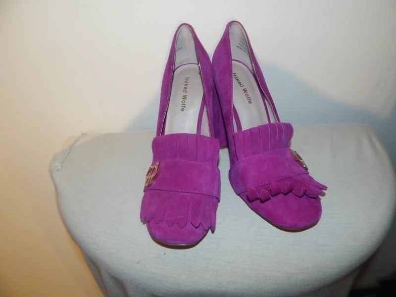 Naked Wolfe paarse pumps franje gouden merklogo 38, Pumps, Overige kleuren, Naked Wolfe, Verzenden