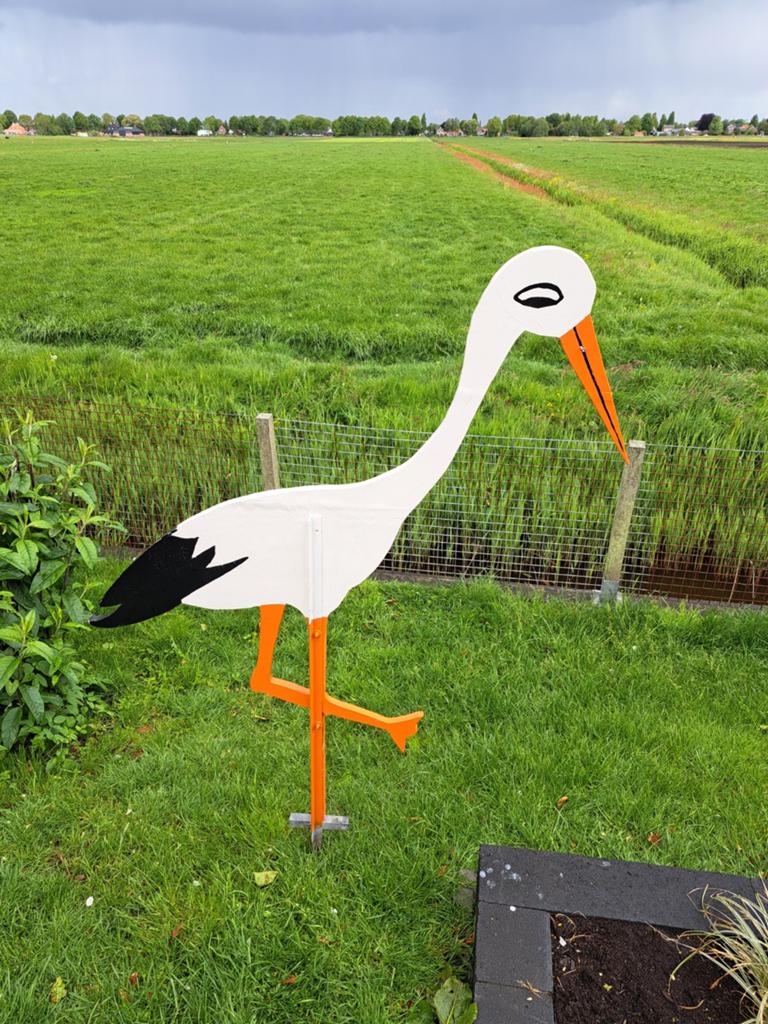 Geboorte ooievaar - Houten ooievaar voor geboorte, Kinderen en Baby's, Kraamcadeaus en Geboorteborden, Ophalen of Verzenden