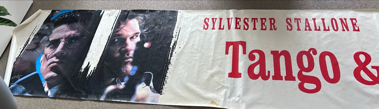 Tango & Cash Film Banner - Sylvester Stallone, Kurt Russell, Ophalen, Gebruikt, Deurposter of groter, Rechthoekig Liggend