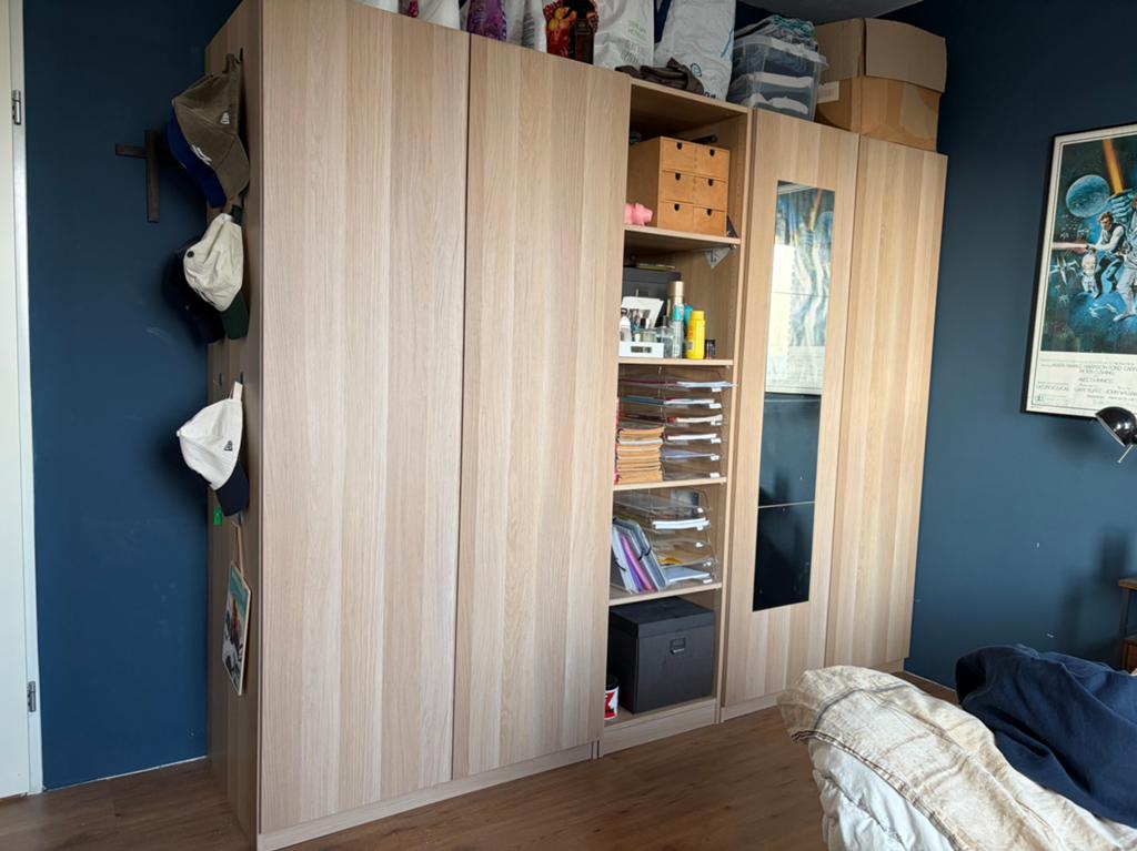 IKEA PAX kledingkast lichtbruin hout met sieradenlade, Huis en Inrichting, Kasten | Kledingkasten, Ophalen, Gebruikt, 200 cm of meer
