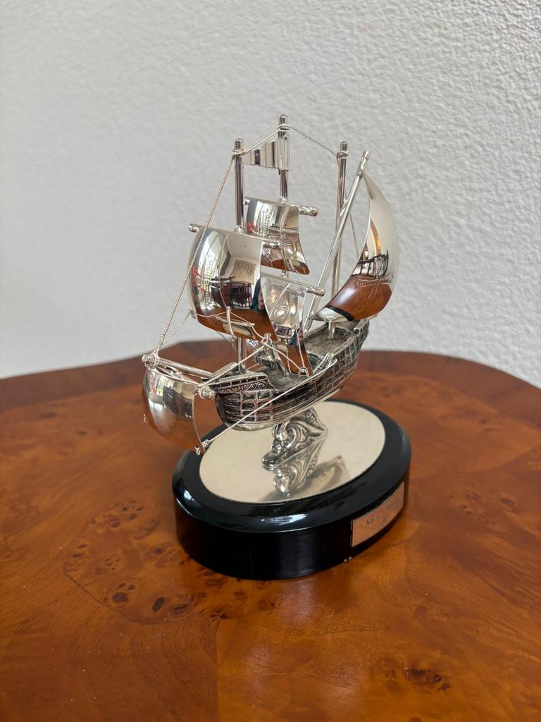 Vintage Zilveren Santa María 1492 Nautisch Collectoritem, Verzamelen, Scheepvaart, Zo goed als nieuw, Schaalmodel, Ophalen of Verzenden