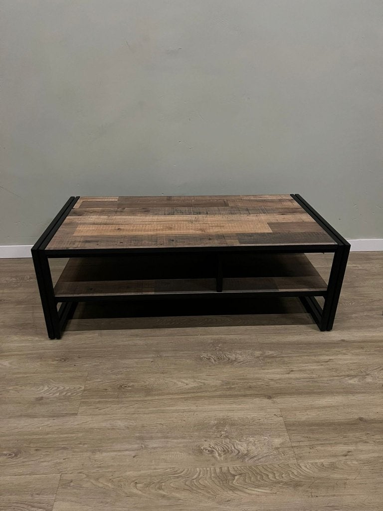 Moderne salontafel Avalon driftwood met metalen accenten, Huis en Inrichting, Tafels | Salontafels, Overige houtsoorten, 100 tot 150 cm