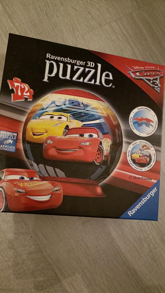 Ravensburger 3D Puzzel bal Cars 3 in topstaat!, Ophalen of Verzenden, Meer dan 50 stukjes, Zo goed als nieuw, 6 jaar of ouder