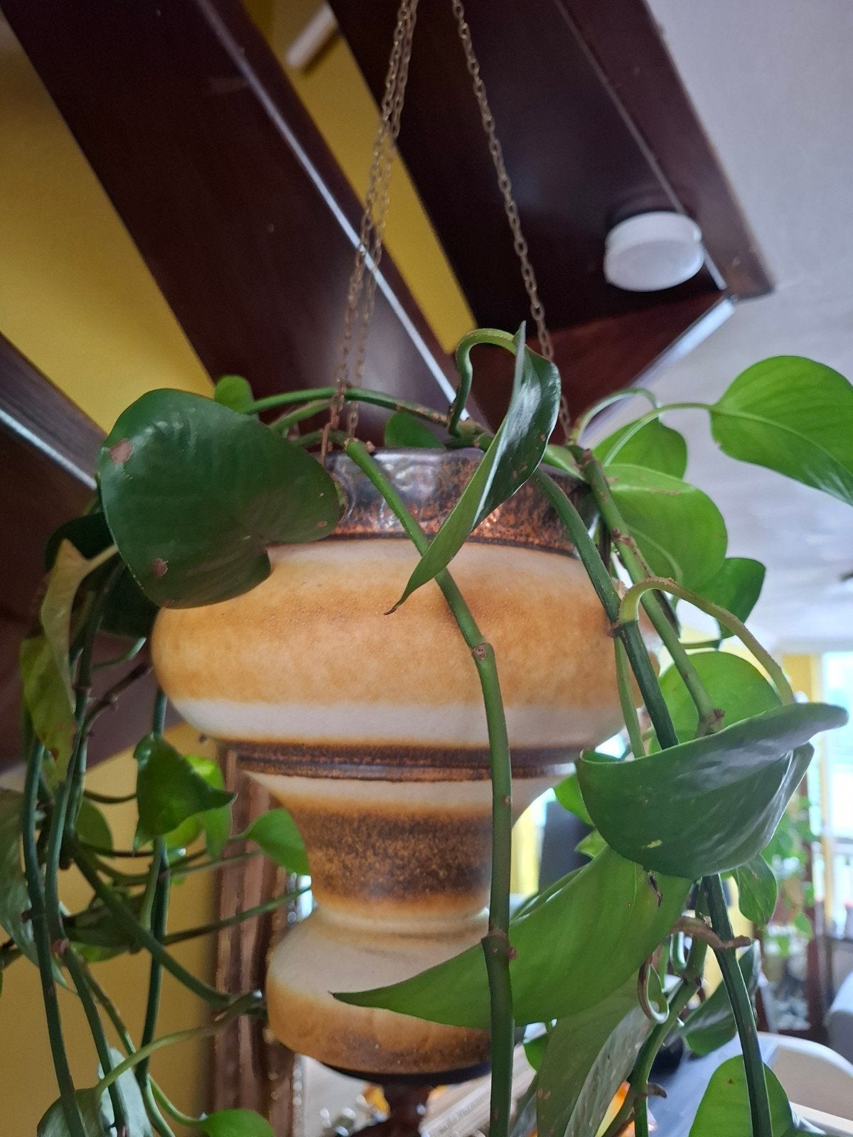 Vintage hangpot keramiek, Tuin en Terras, Rond, Binnen, Ophalen of Verzenden, Zo goed als nieuw