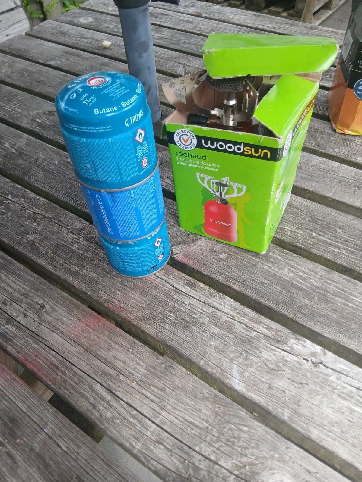 Woodsun Campinggasbrander met gaspatronen, Caravans en Kamperen, Ophalen of Verzenden, Zo goed als nieuw