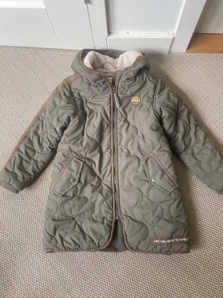 Legergroen doorgestikt jasje meisje 4-5 jaar, Ophalen of Verzenden, Gebruikt, Tumble 'n Dry, Meisje