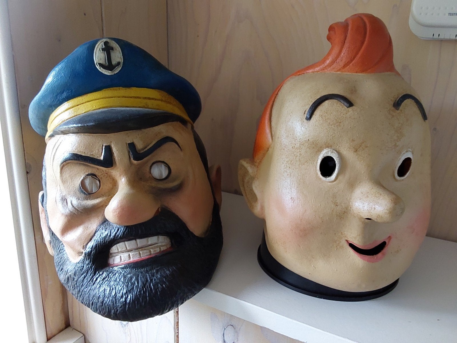 Kuifje Haddock Maskers, Ophalen of Verzenden, Zo goed als nieuw, Metaal of Blik, Overige thema's