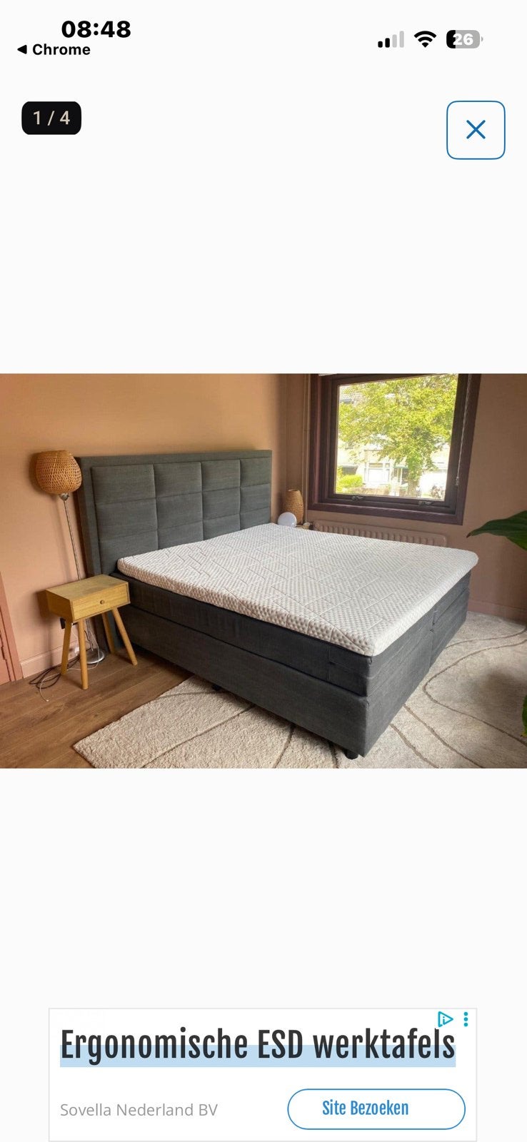 Prachtige boxspring 180x200 incl.matrassen en Emma topmatras, Ophalen, Tweepersoons, Zo goed als nieuw, 180 cm