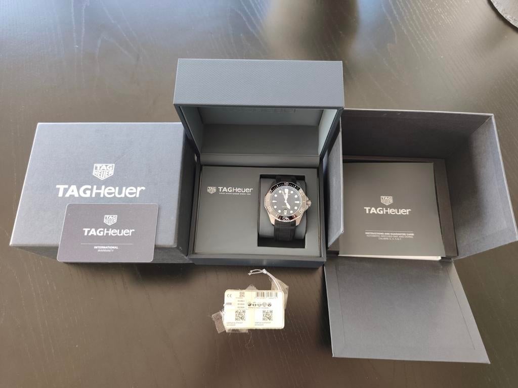 TAG Heuer Aquaracer 300M Professional 300 43mm volledige set, Staal, Polshorloge, Overige materialen, Ophalen of Verzenden