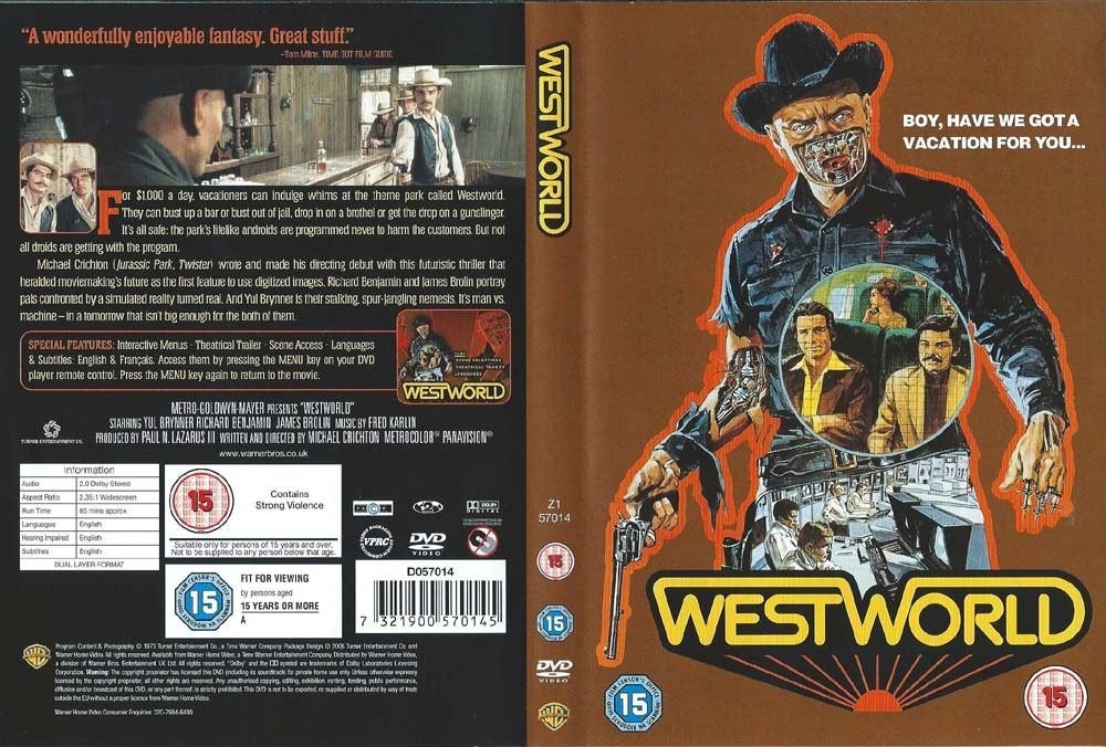 Westworld 1973 DVD met Yul Brunner, Richard Benjamin, 1960 tot 1980, Alle leeftijden, Ophalen of Verzenden, Zo goed als nieuw