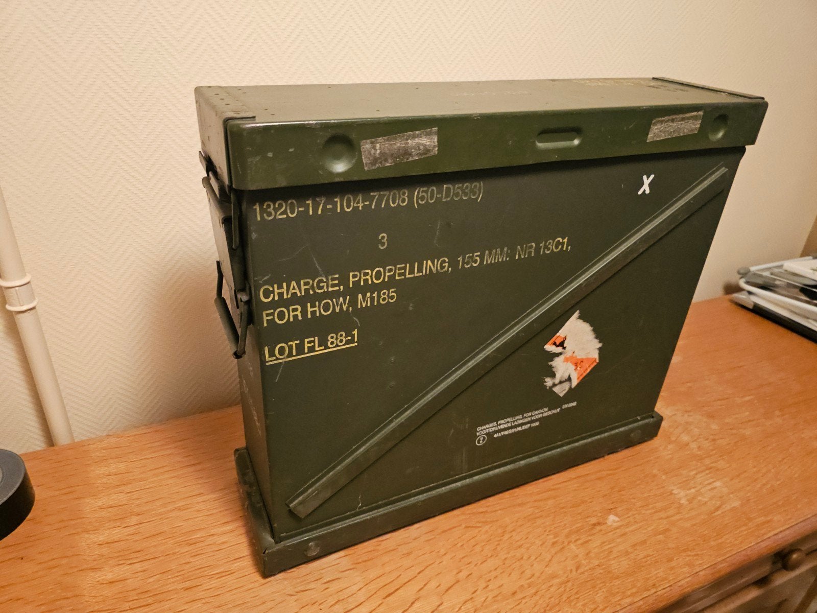 Munitiekist M185 - Leger Groen, Ophalen of Verzenden, Landmacht, Nederland, Kist of Geocache